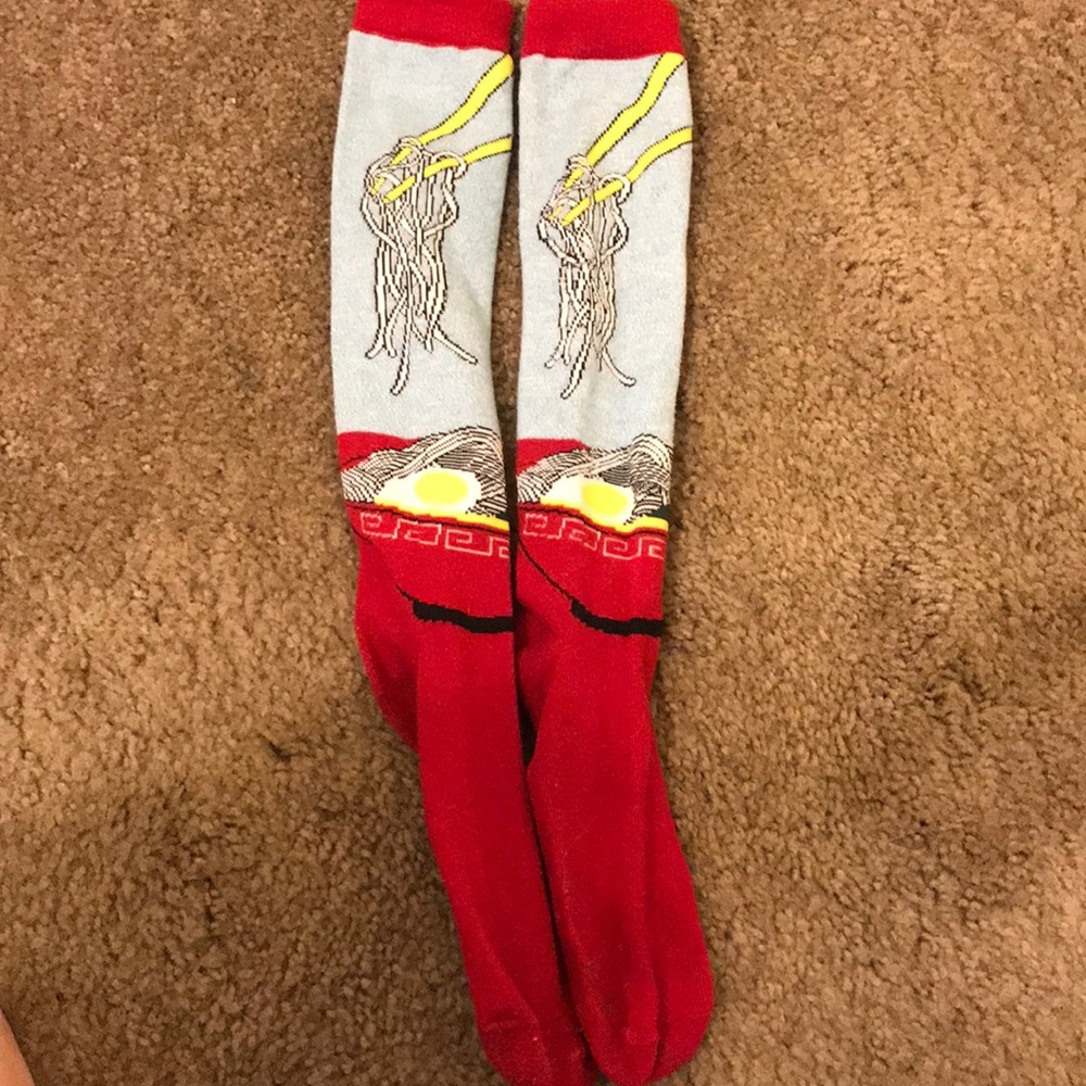 3/$15 super fun ramen knee socks